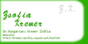 zsofia kremer business card